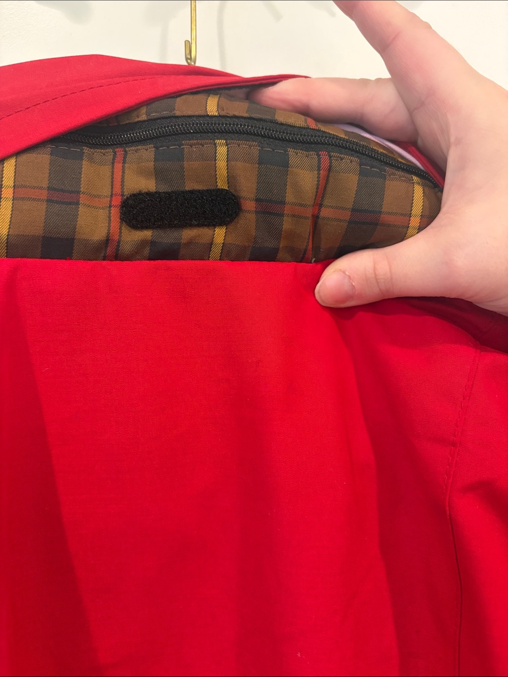 Pendleton Red Trench Coat with Black Collar - Picture 3 of 6